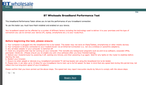 BT Wholesale Broadband Performance Test