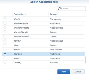 Defining application rules on the Synology RT2600ac