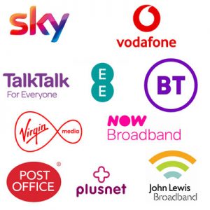 Logos of broadband providers